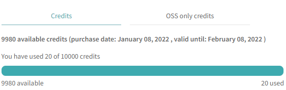 Travis credit usage